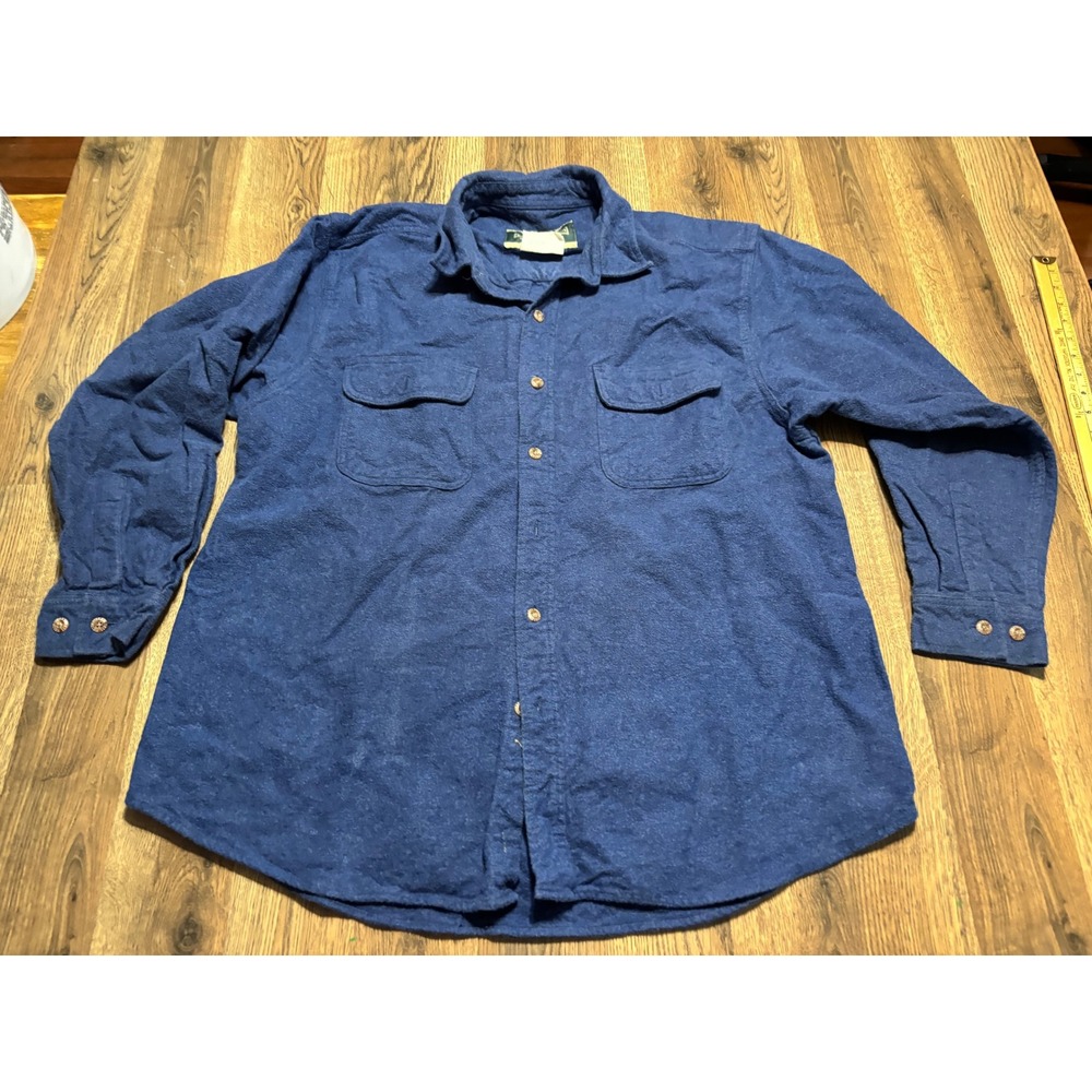 Field & Stream Shirt Mens Size XL Blue Button Down Flannel Heavyweight Outdoor
